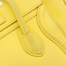CELINE Hand Bag Leather 2way Gold Yellow Auth ka4756M-20