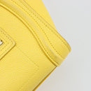 CELINE Hand Bag Leather 2way Gold Yellow Auth ka4756M-9