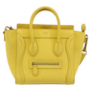 CELINE Hand Bag Leather 2way Gold Yellow Auth ka4756M-13
