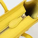 CELINE Hand Bag Leather 2way Gold Yellow Auth ka4756M-23