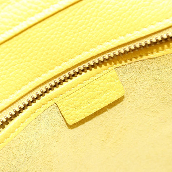 CELINE Hand Bag Leather 2way Gold Yellow Auth ka4756M