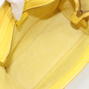 CELINE Hand Bag Leather 2way Gold Yellow Auth ka4756M-10