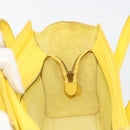 CELINE Hand Bag Leather 2way Gold Yellow Auth ka4756M-25