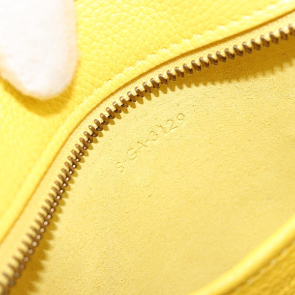 CELINE Hand Bag Leather 2way Gold Yellow Auth ka4756M