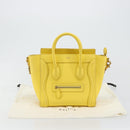 CELINE Hand Bag Leather 2way Gold Yellow Auth ka4756M-12
