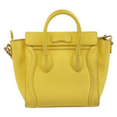 CELINE Hand Bag Leather 2way Gold Yellow Auth ka4756M-2