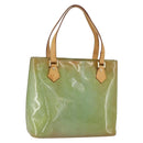 LOUIS VUITTON Monogram Vernis Houston Hand Bag Baby Blue M91005 LV Auth ka476-1