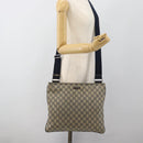 GUCCI GG Supreme Shoulder Bag PVC Navy Silver 201446 Auth ka4760-21