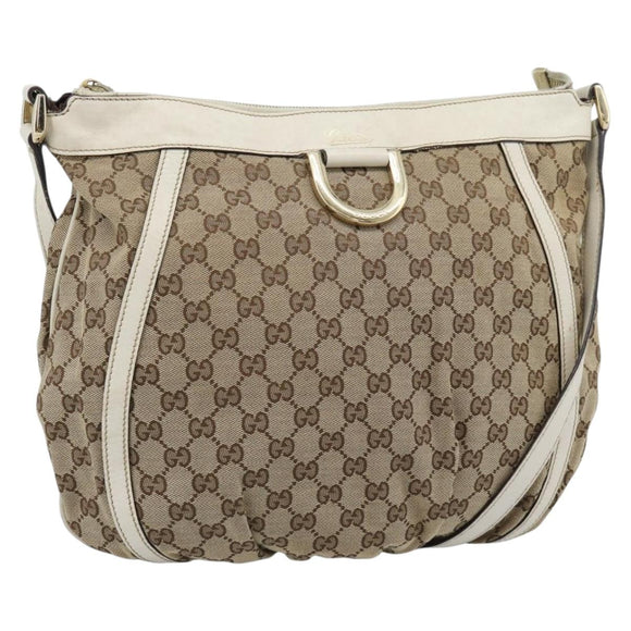 GUCCI GG Canvas Shoulder Bag Beige Gold 204940 Auth ka4762
