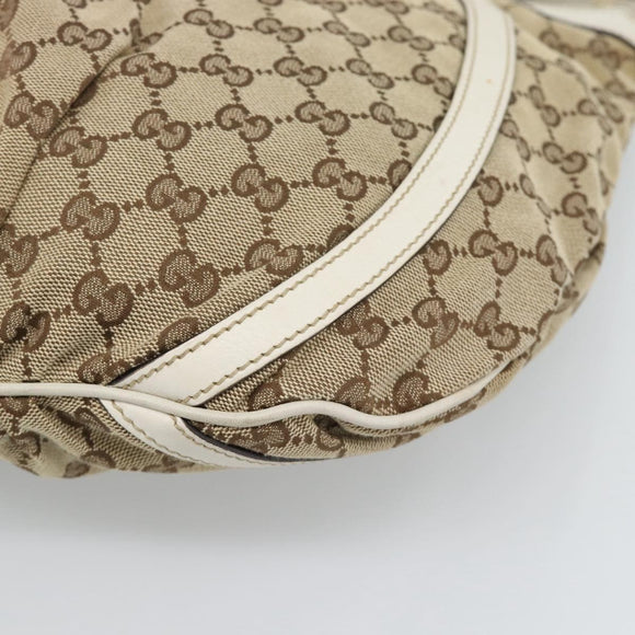 GUCCI GG Canvas Shoulder Bag Beige Gold 204940 Auth ka4762