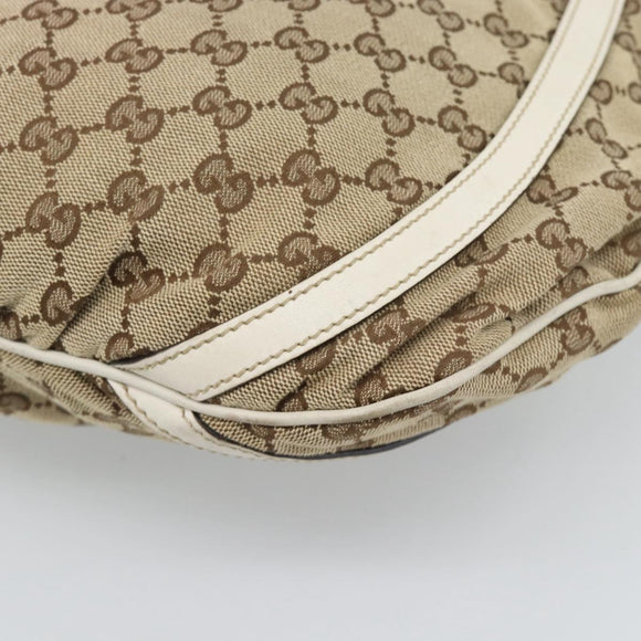 GUCCI GG Canvas Shoulder Bag Beige Gold 204940 Auth ka4762