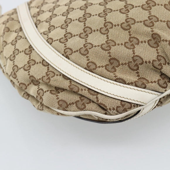 GUCCI GG Canvas Shoulder Bag Beige Gold 204940 Auth ka4762