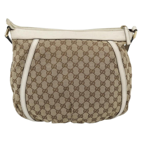 GUCCI GG Canvas Shoulder Bag Beige Gold 204940 Auth ka4762