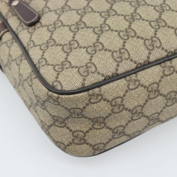 GUCCI GG Supreme Shoulder Bag PVC Beige Gold 233268 Auth ka4763