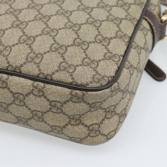 GUCCI GG Supreme Shoulder Bag PVC Beige Gold 233268 Auth ka4763