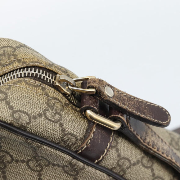 GUCCI GG Supreme Shoulder Bag PVC Beige Gold 233268 Auth ka4763