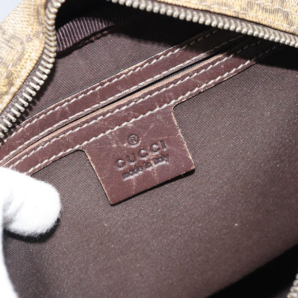 GUCCI GG Supreme Shoulder Bag PVC Beige Gold 233268 Auth ka4763