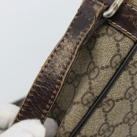 GUCCI GG Supreme Shoulder Bag PVC Beige Gold 233268 Auth ka4763