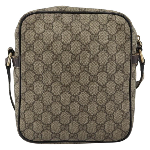 GUCCI GG Supreme Shoulder Bag PVC Beige Gold 233268 Auth ka4763