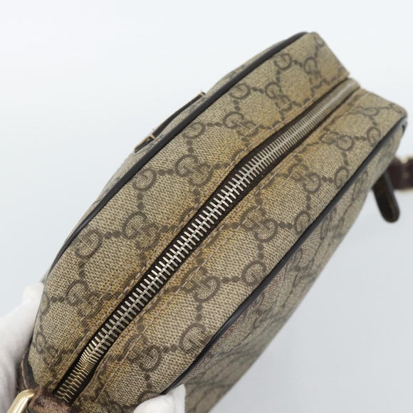 GUCCI GG Supreme Shoulder Bag PVC Beige Gold 233268 Auth ka4763