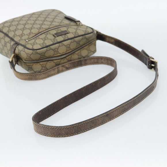 GUCCI GG Supreme Shoulder Bag PVC Beige Gold 233268 Auth ka4763