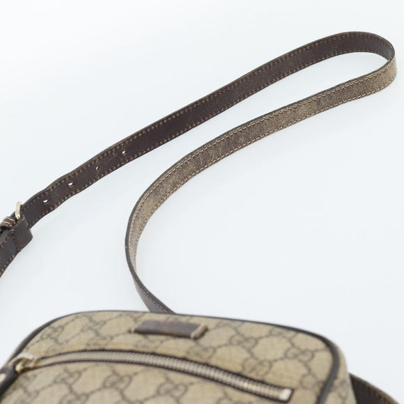 GUCCI GG Supreme Shoulder Bag PVC Beige Gold 233268 Auth ka4763