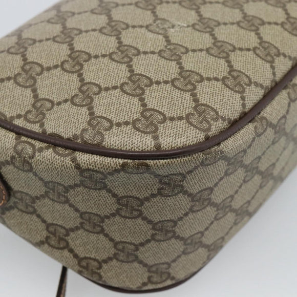 GUCCI GG Supreme Web Sherry Line Bag PVC Beige Gold 89 02 032 Auth ka4764