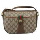 GUCCI GG Supreme Web Sherry Line Bag PVC Beige Gold 89 02 032 Auth ka4764-13