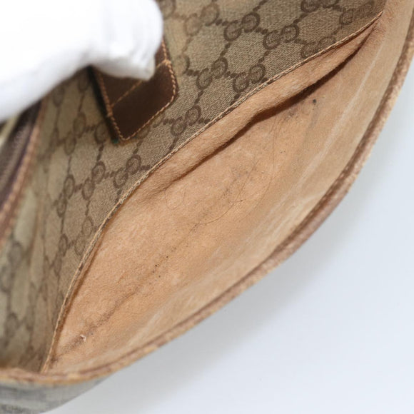 GUCCI GG Supreme Web Sherry Line Bag PVC Beige Gold 89 02 032 Auth ka4764