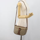 GUCCI GG Supreme Web Sherry Line Bag PVC Beige Gold 89 02 032 Auth ka4764-23