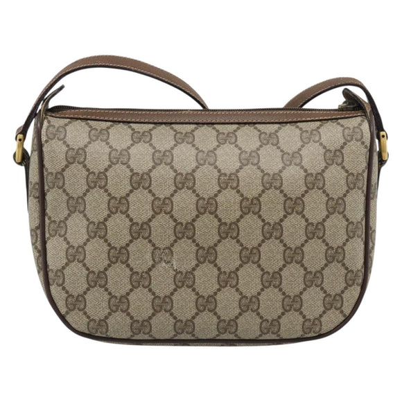 GUCCI GG Supreme Web Sherry Line Bag PVC Beige Gold 89 02 032 Auth ka4764