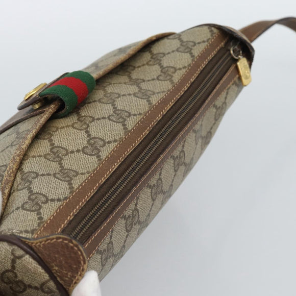 GUCCI GG Supreme Web Sherry Line Bag PVC Beige Gold 89 02 032 Auth ka4764