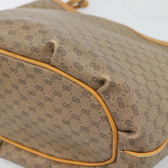 GUCCI Micro GG Supreme Shoulder Bag PVC Beige Gold Auth ka4765
