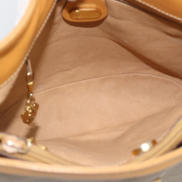 GUCCI Micro GG Supreme Shoulder Bag PVC Beige Gold Auth ka4765