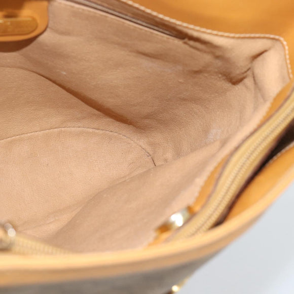GUCCI Micro GG Supreme Shoulder Bag PVC Beige Gold Auth ka4765