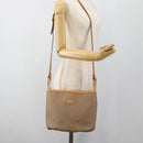 GUCCI Micro GG Supreme Shoulder Bag PVC Beige Gold Auth ka4765-25