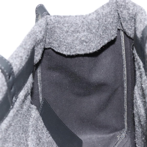 VALENTINO Tote Bag Wool Gray Auth ka4766V