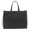 VALENTINO Tote Bag Wool Gray Auth ka4766V-13
