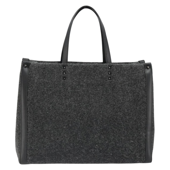VALENTINO Tote Bag Wool Gray Auth ka4766V