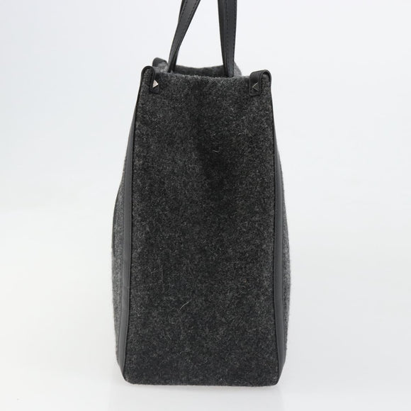 VALENTINO Tote Bag Wool Gray Auth ka4766V