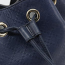 GUCCI Diamante Shoulder Bag Leather Navy Gold 354229 Auth ka4767-14