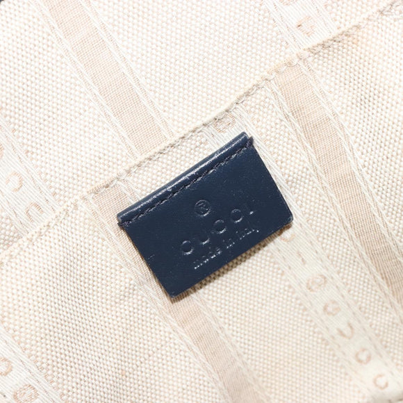 GUCCI Diamante Shoulder Bag Leather Navy Gold 354229 Auth ka4767