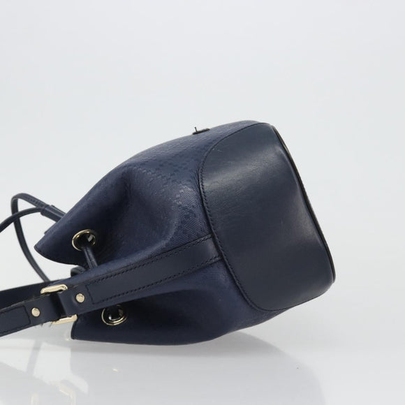 GUCCI Diamante Shoulder Bag Leather Navy Gold 354229 Auth ka4767