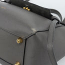 CELINE Micro Belt Hand Bag Leather 2way Gray Gold Auth ka4768V-9