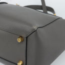 CELINE Micro Belt Hand Bag Leather 2way Gray Gold Auth ka4768V-17