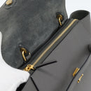 CELINE Micro Belt Hand Bag Leather 2way Gray Gold Auth ka4768V-20
