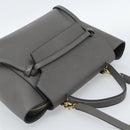 CELINE Micro Belt Hand Bag Leather 2way Gray Gold Auth ka4768V-6
