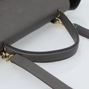 CELINE Micro Belt Hand Bag Leather 2way Gray Gold Auth ka4768V-7
