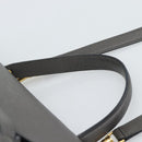 CELINE Micro Belt Hand Bag Leather 2way Gray Gold Auth ka4768V-14