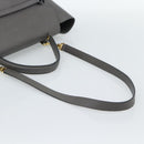 CELINE Micro Belt Hand Bag Leather 2way Gray Gold Auth ka4768V-8